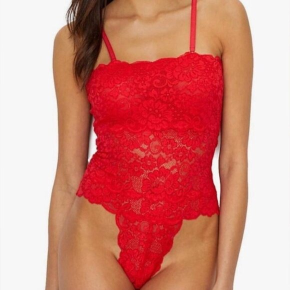 NWT $98 We Are HAH Free People Spinster Reversible Bodysuit XL Siren Red Top - Picture 2 of 16